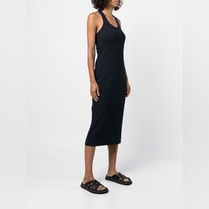 Vince Dress Ribbed Racerback Black Size Medium